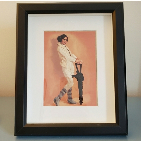 Nerdy Pin-Up Art (1950s style, Star Wars, Bat girl, Batman) Frames Included - Picture 2 of 2